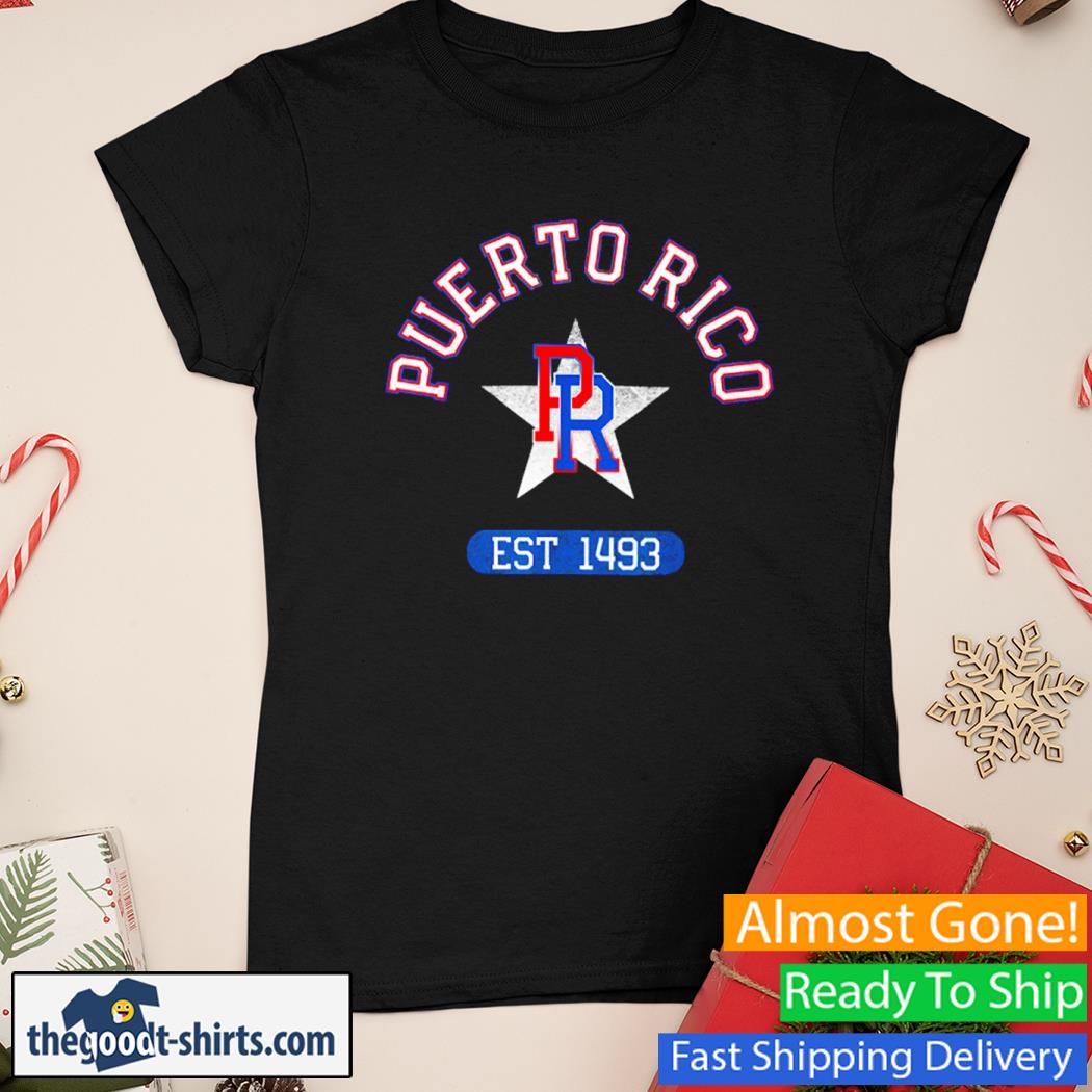 Bandera Puerto Rico Flag Baseball Boxing Shirt Ladies Tee