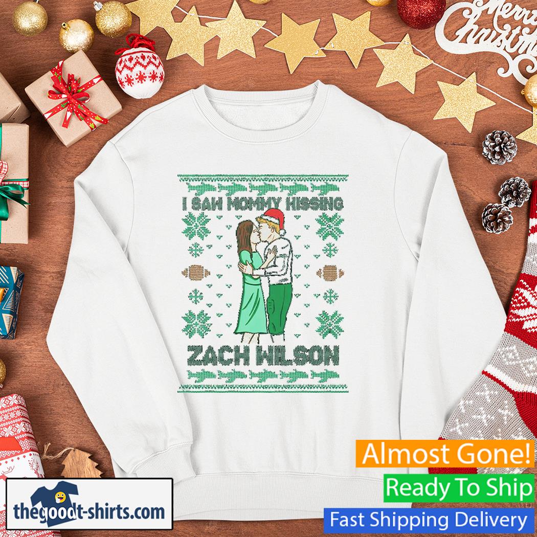 I Saw Mommy Kissing Zach Wilson Christmas Shirt Sweater