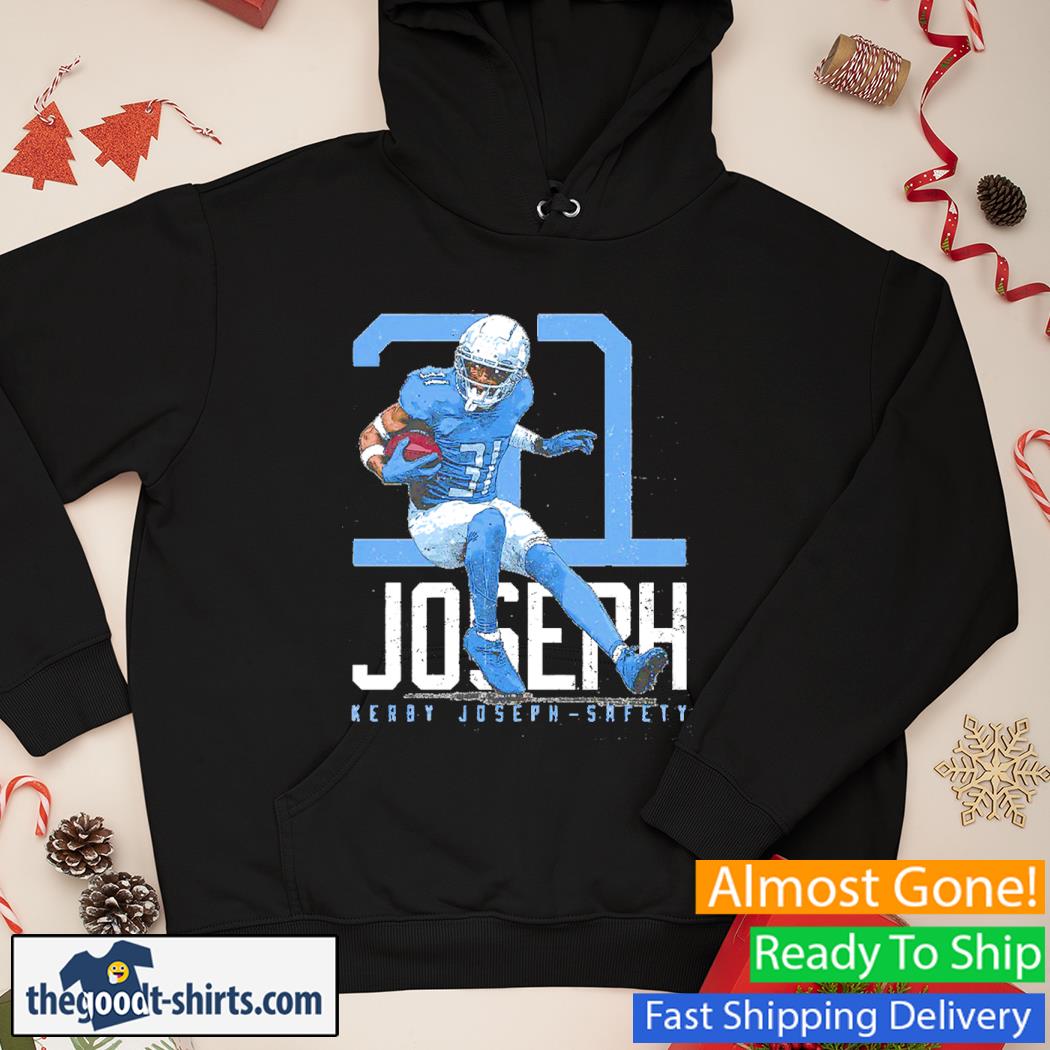 Kerby Joseph Detroit Bold Number Football Shirt Hoodie