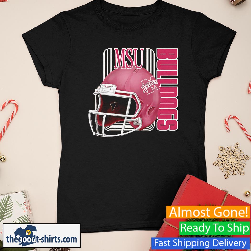 MSU State Team Helmet Bulldogs Shirt Ladies Tee