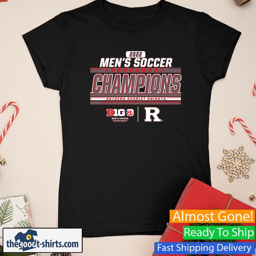 Rutgers Scarlet Knights Big Ten Men's Soccer Conference Tournament Champions Locker Room 2022 Shirt Ladies Tee