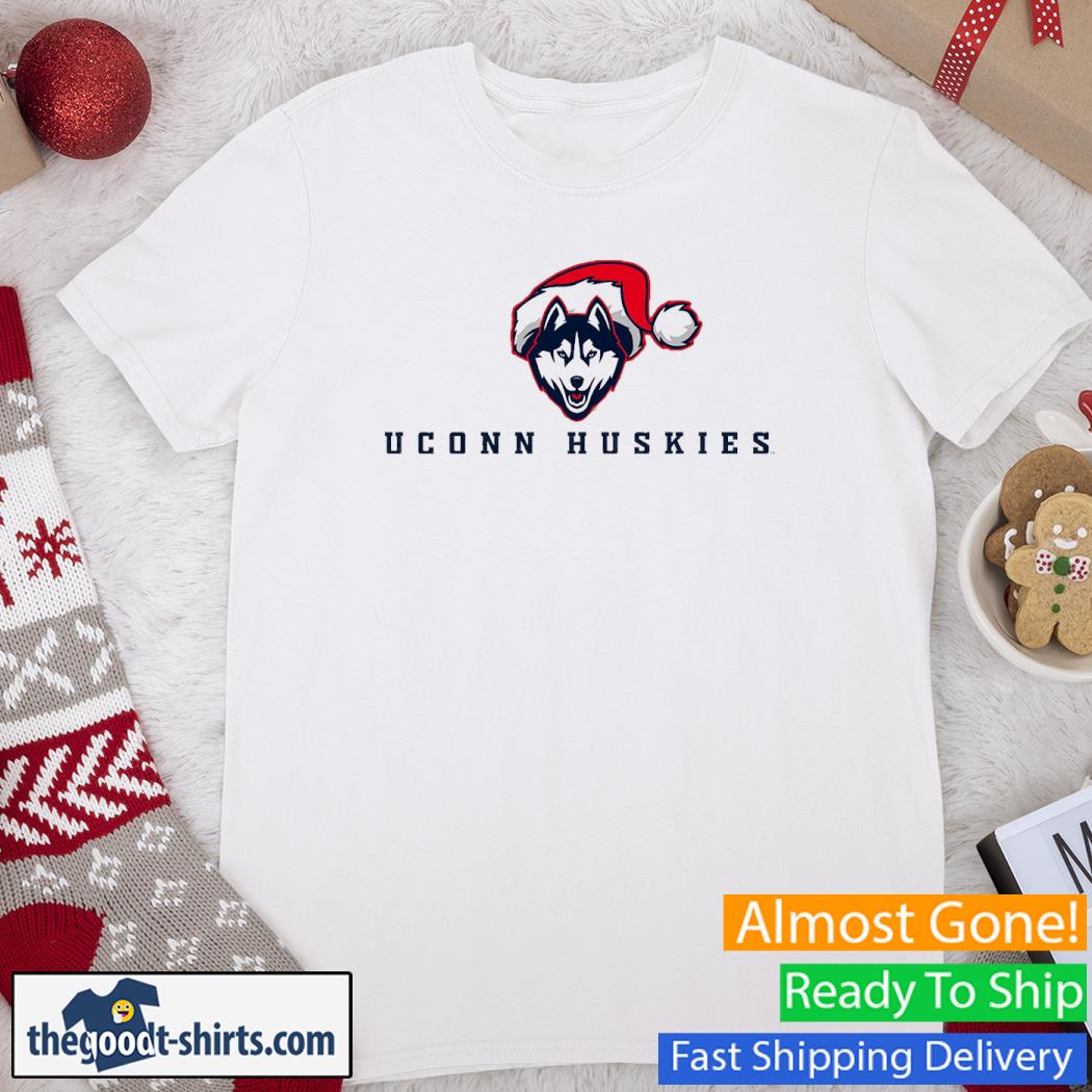 Uconn Huskies Logo With Santa Hat Shirt