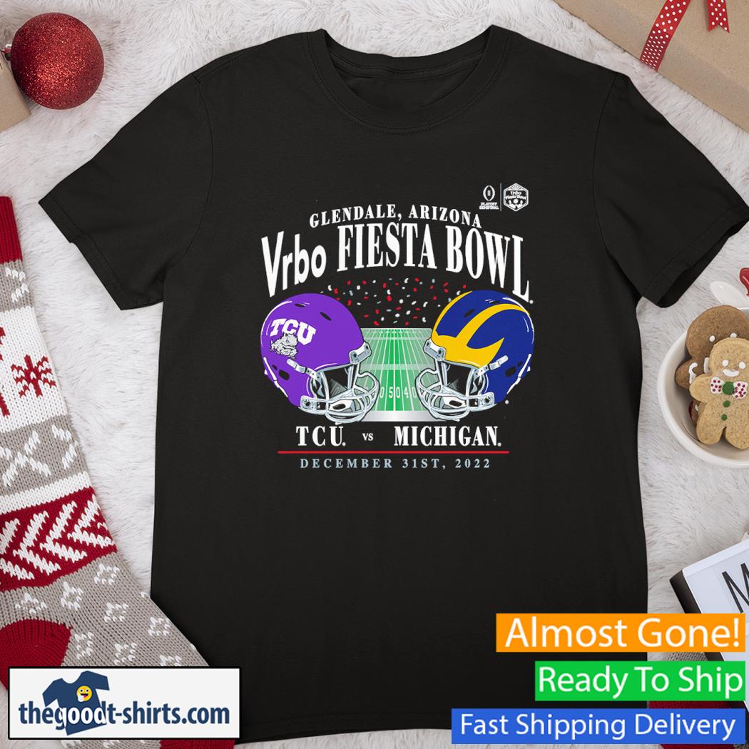 Fiesta Bowl Matchup Old School Michigan Wolverines Vs TCU Horned Frogs College Football Playoff 2022 Shirt