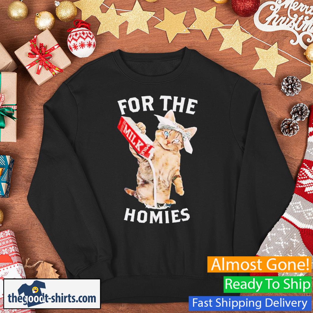 For The Homies Cat Milk Shirt Sweater