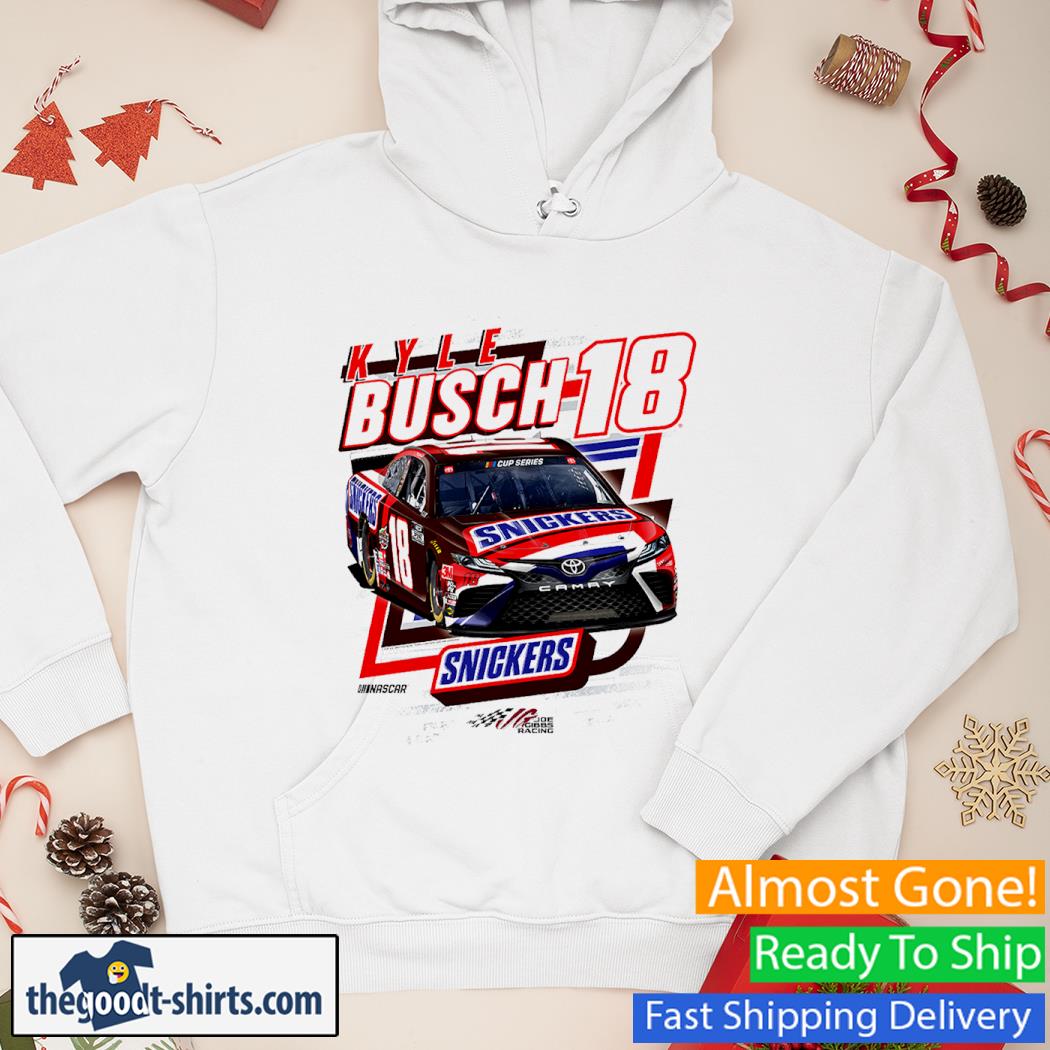 Kyle Busch Joe Gibbs Racing Team Collection White Snickers Shirt Hoodie
