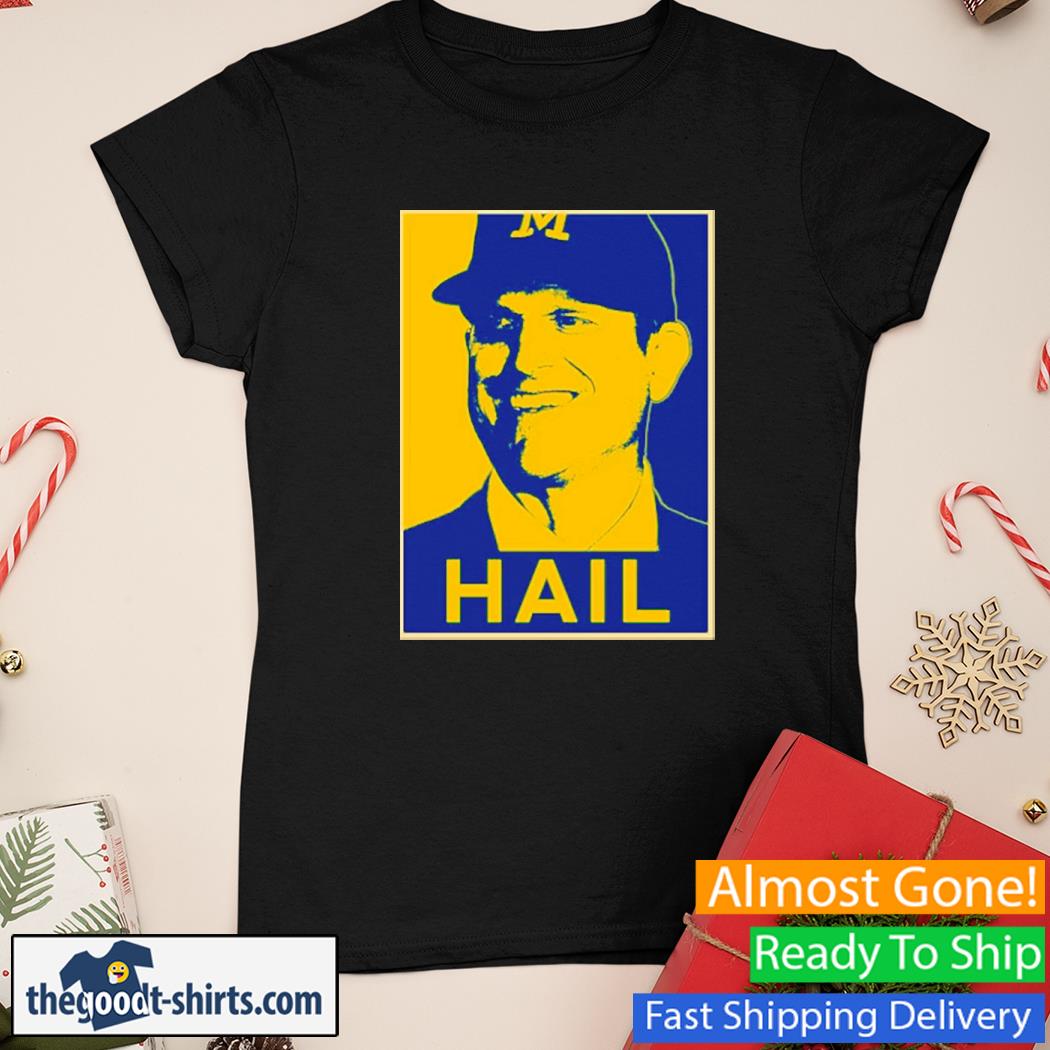 Michigan Wolverines Jim Harbaugh Football Coach Hope Style Shirt Ladies Tee