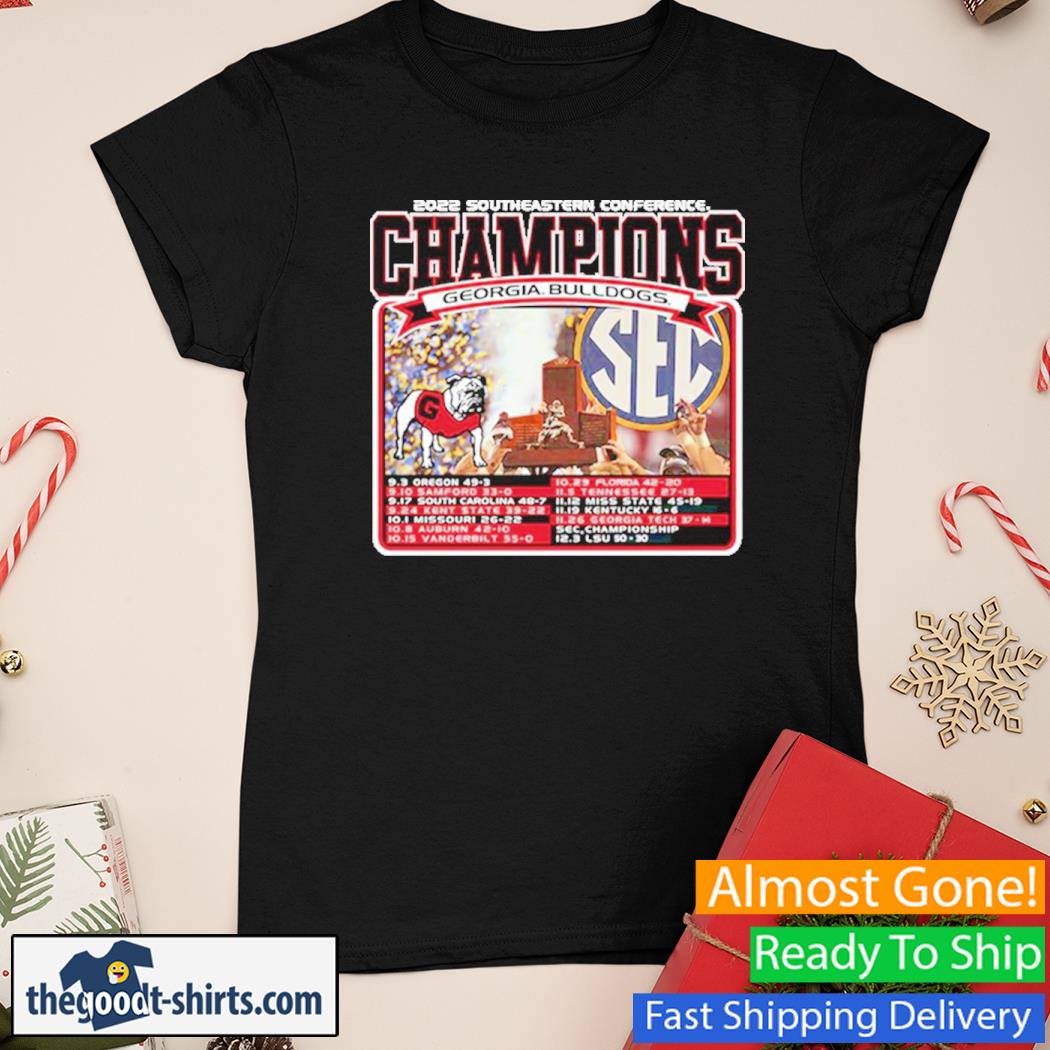 Southeastern Conference Champions Georgia Bulldogs Football 2022 Shirt Ladies Tee