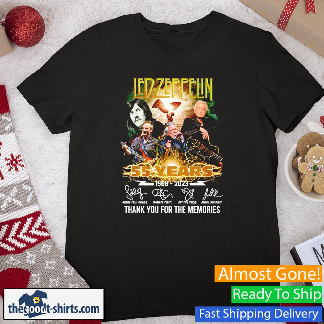 Led Zeppelin 55 Years 1968-2023 Signature Thank You For The Memories Shirt